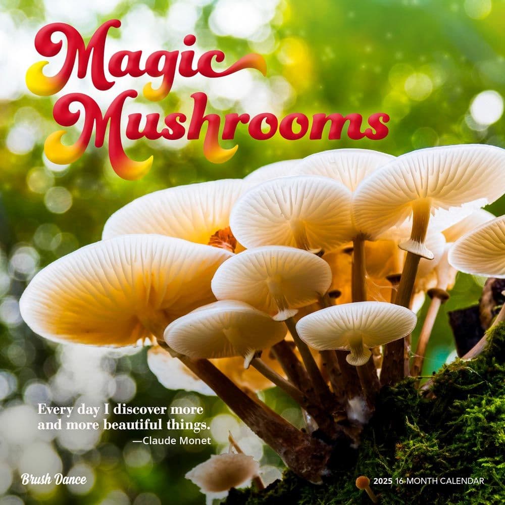 Magic Mushrooms 2025 Wall Calendar