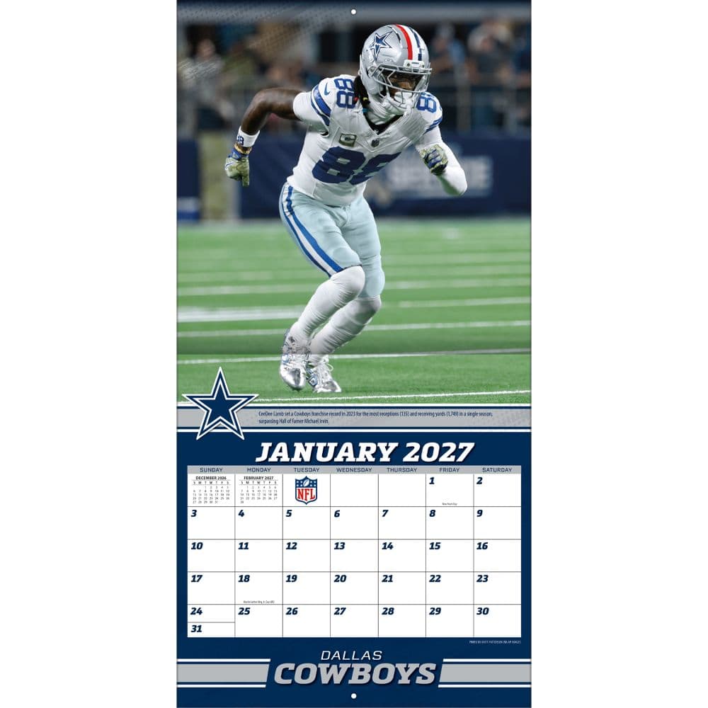NFL Dallas Cowboys CeeDee Lamb 2027 Wall Calendar Third Alternate Image