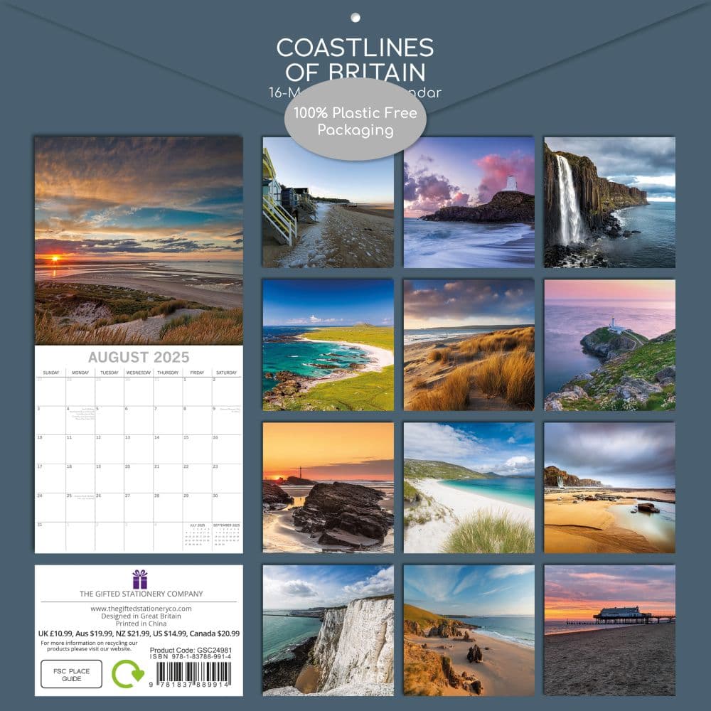 Coastlines of Britain 2025 Wall Calendar First Alternate Image width=&quot;1000&quot; height=&quot;1000&quot;