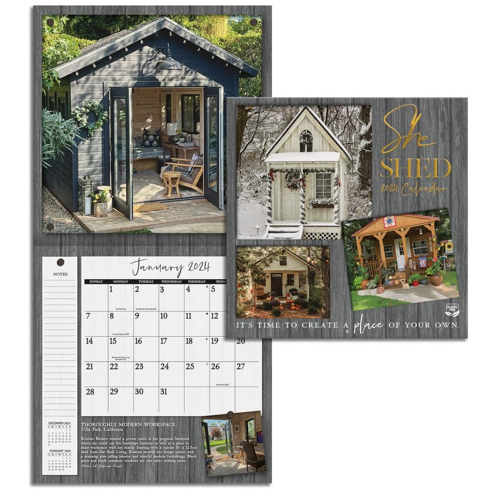 Chic Sheds 2024 Mini Wall Calendar