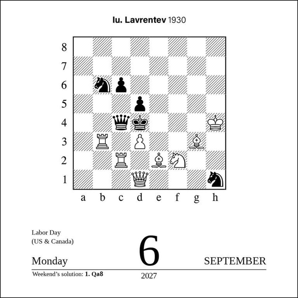 Chess 2027 Desk Calendar Fourth Alternate Image