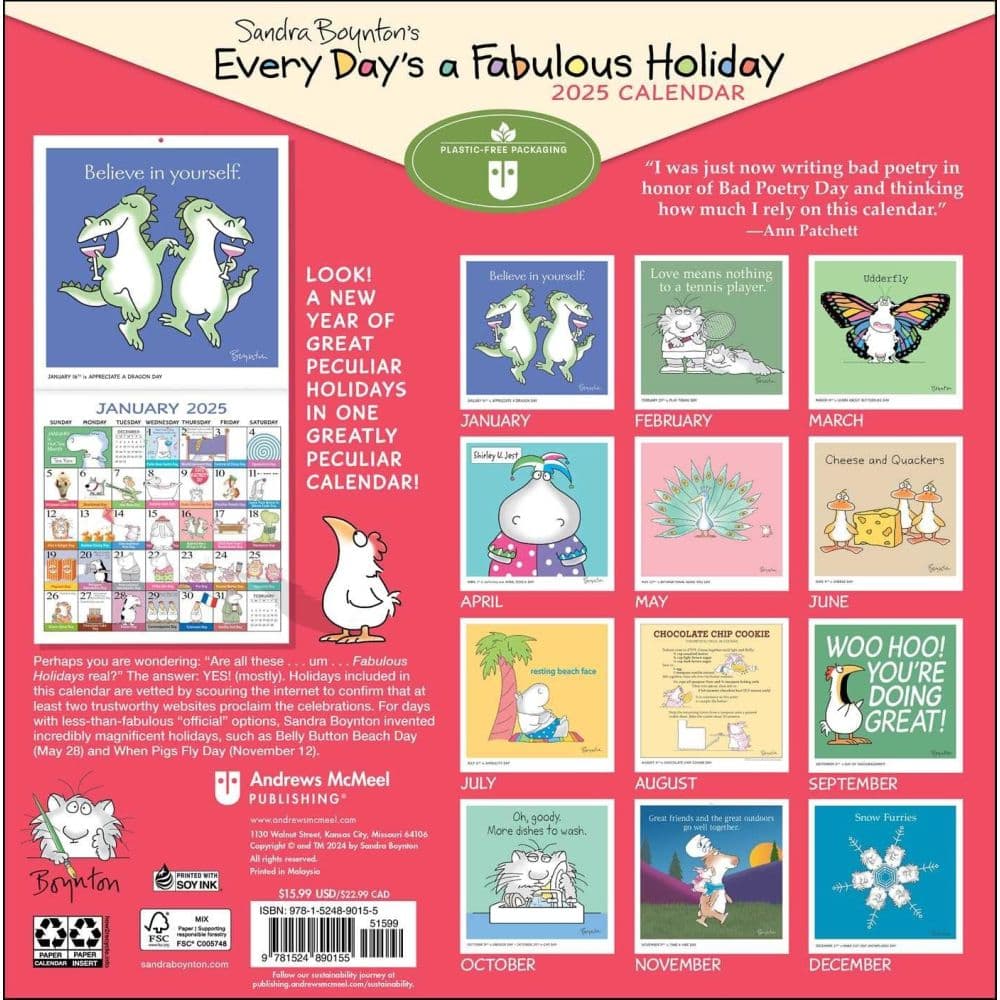 Every Days a Fabulous Holiday 2025 Wall Calendar First Alternate Image