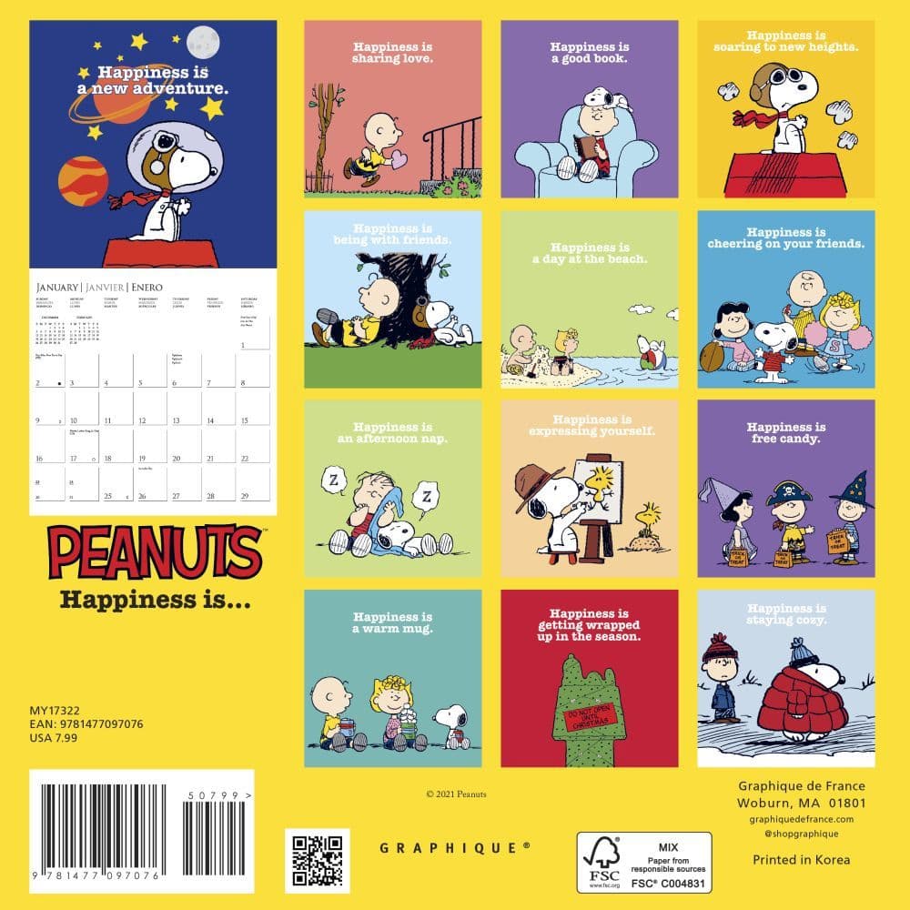 Peanuts Happiness Is 2022 Mini Wall Calendar - Calendars.com