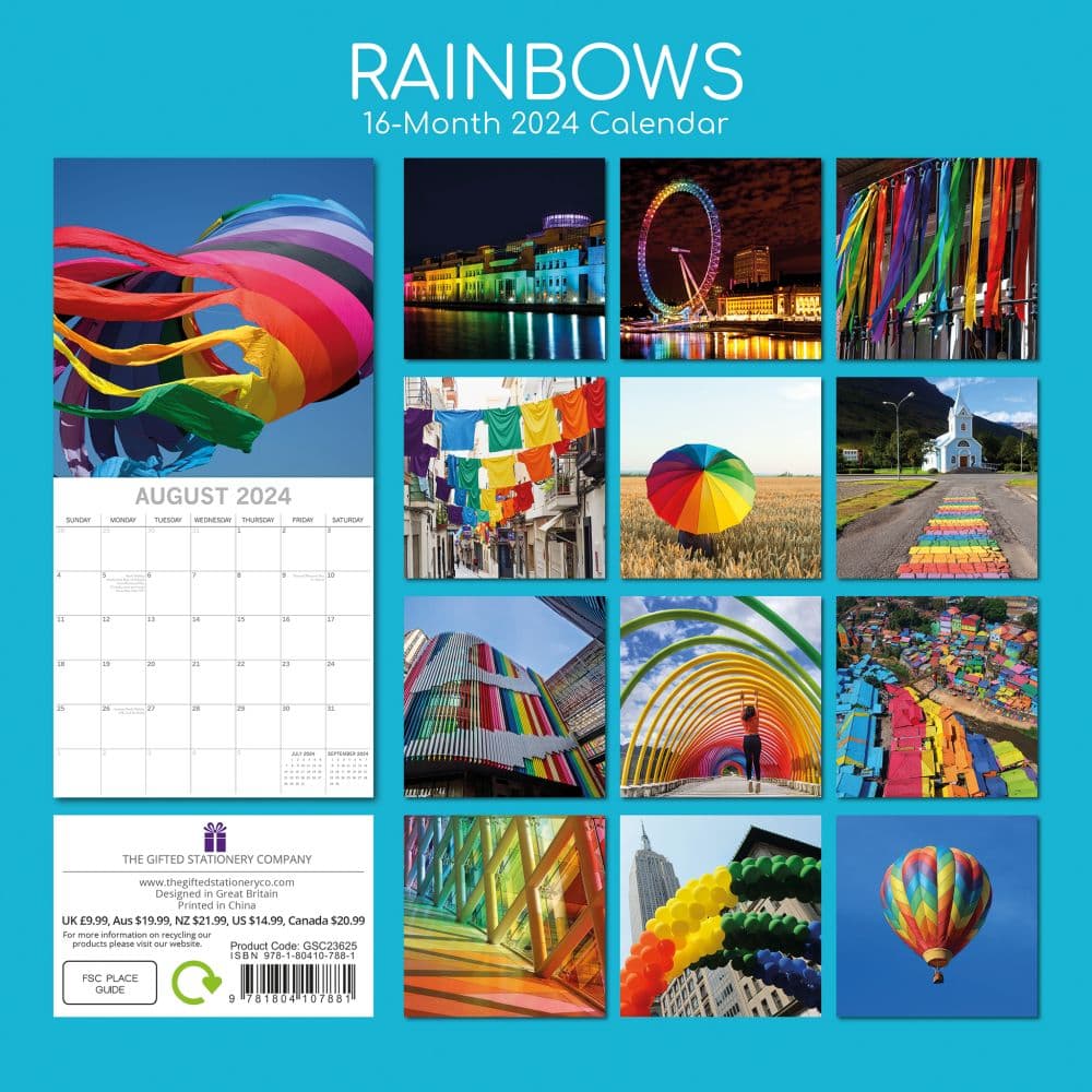 Rainbows 2024 Wall Calendar