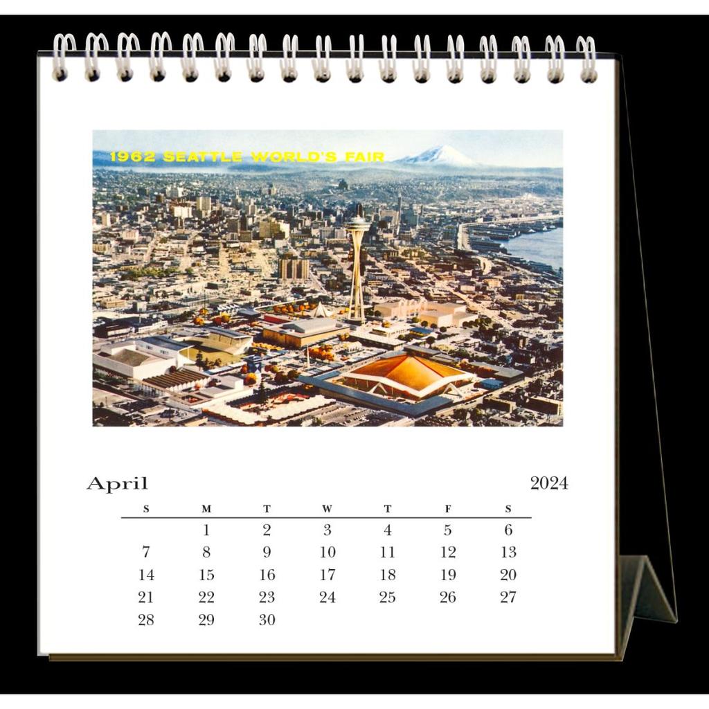 Seattle Nostalgic 2024 Easel Desk Calendar Second Alternate Image width=&quot;1000&quot; height=&quot;1000&quot;