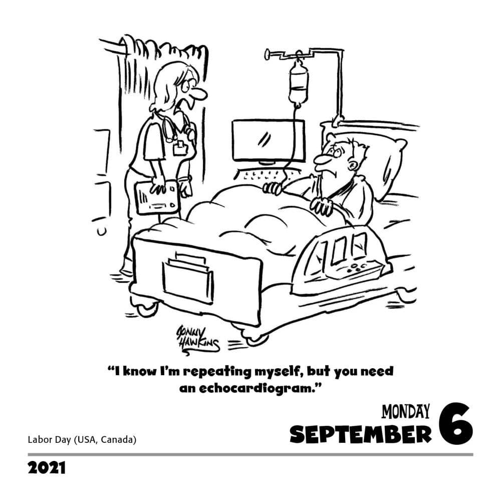 Medical Cartoon Desk Calendar