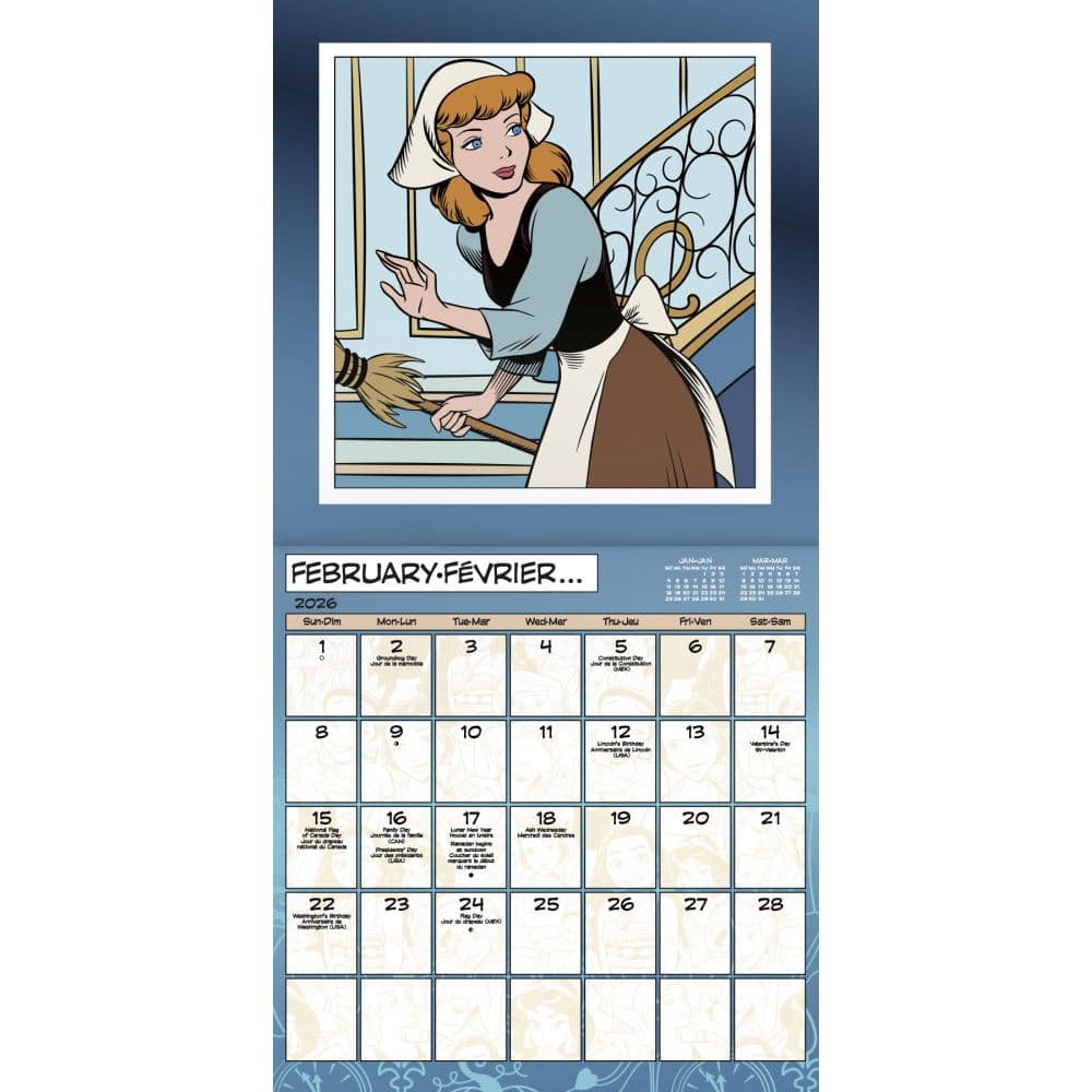 Disney Princess 2026 Wall Calendar French Third Alternate Image