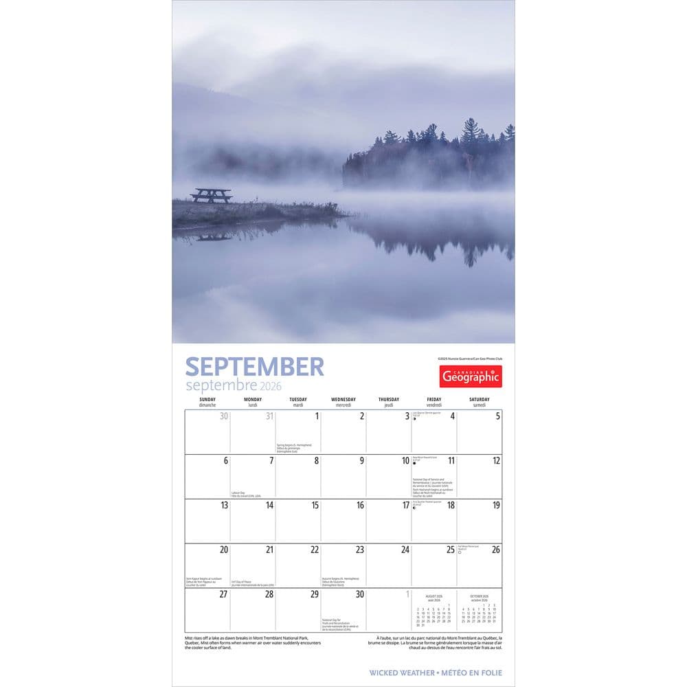 Canadian Geographic Wild Weather 2026 Wall Calendar Third Alternate Image