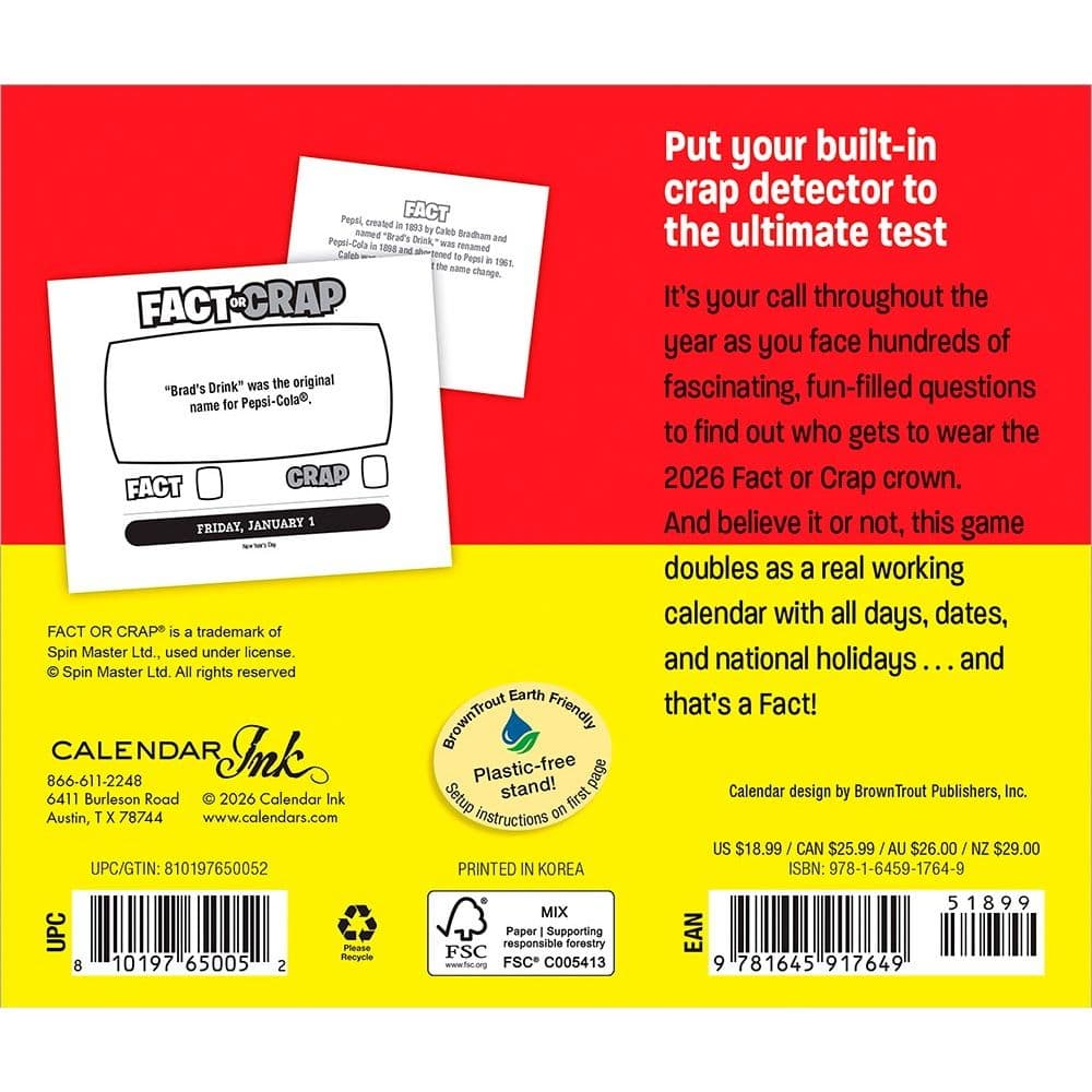 Fact or Crap 2027 Desk Calendar First Alternate Image