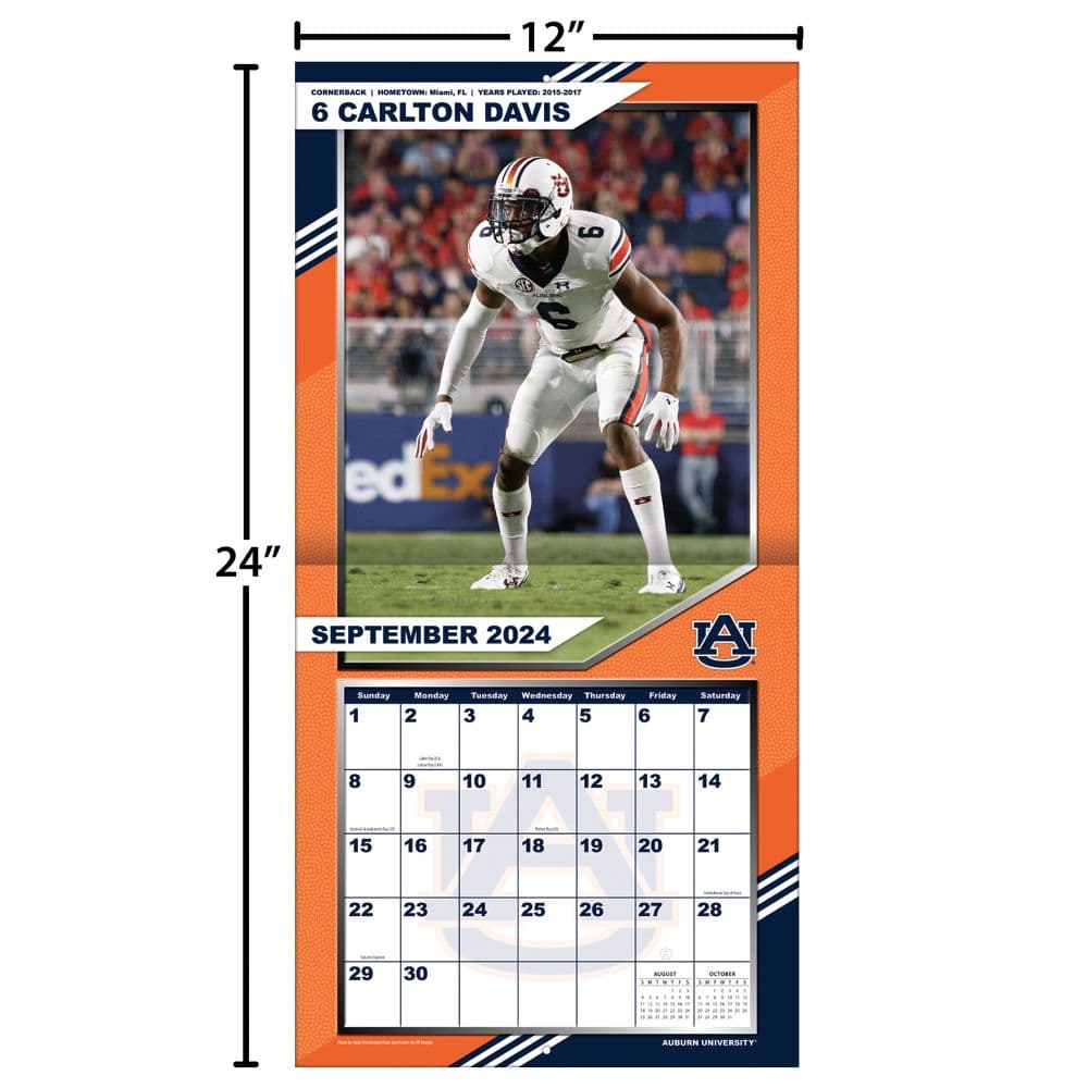 Auburn Tigers 2025 Wall Calendar_ALT5