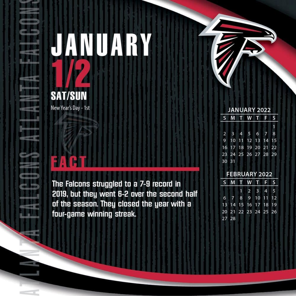 Atlanta Falcons 2022 23 Schedule Nfl Atlanta Falcons 2022 Desk Calendar - Calendars.com