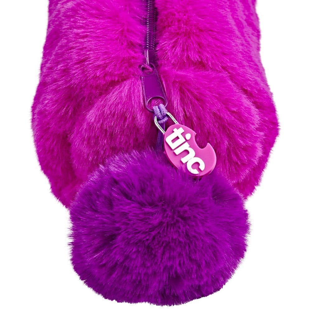 Fur Barrel Pencil Case (Pink Purple)
