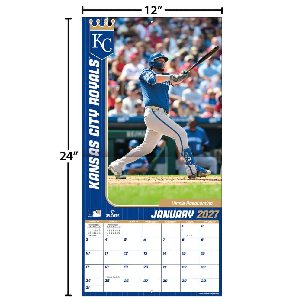 MLB Kansas City Royals 2027 Wall Calendar Fourth Alternate Image