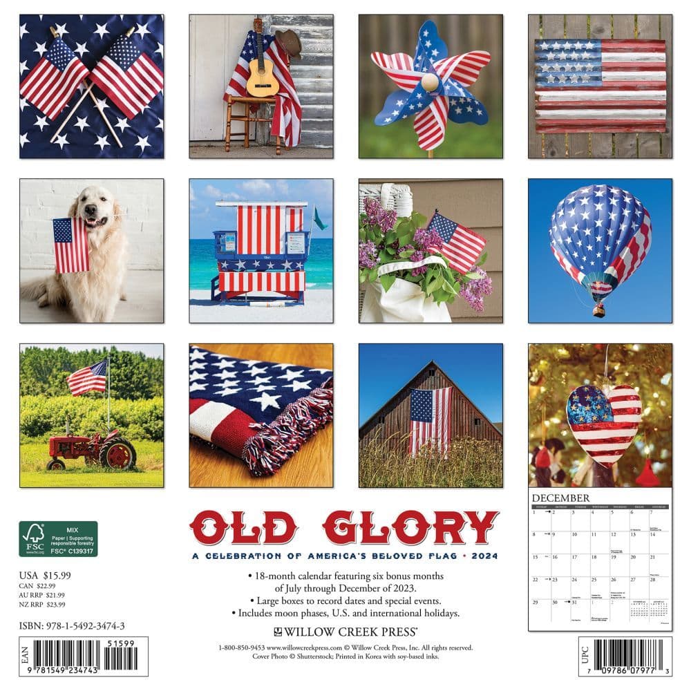 Old Glory 2024 Wall Calendar