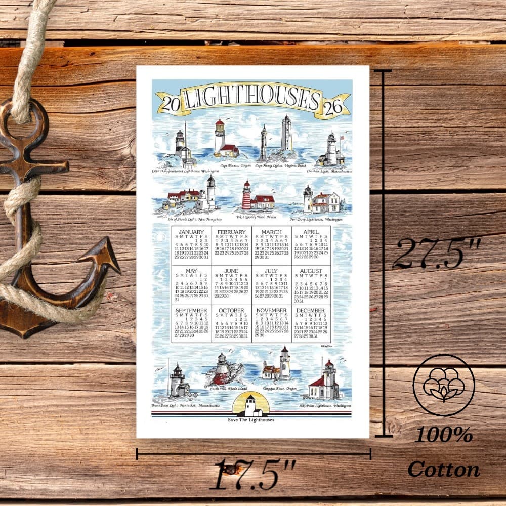 Lighthouses 2026 Calendar Towel First Alternate Image