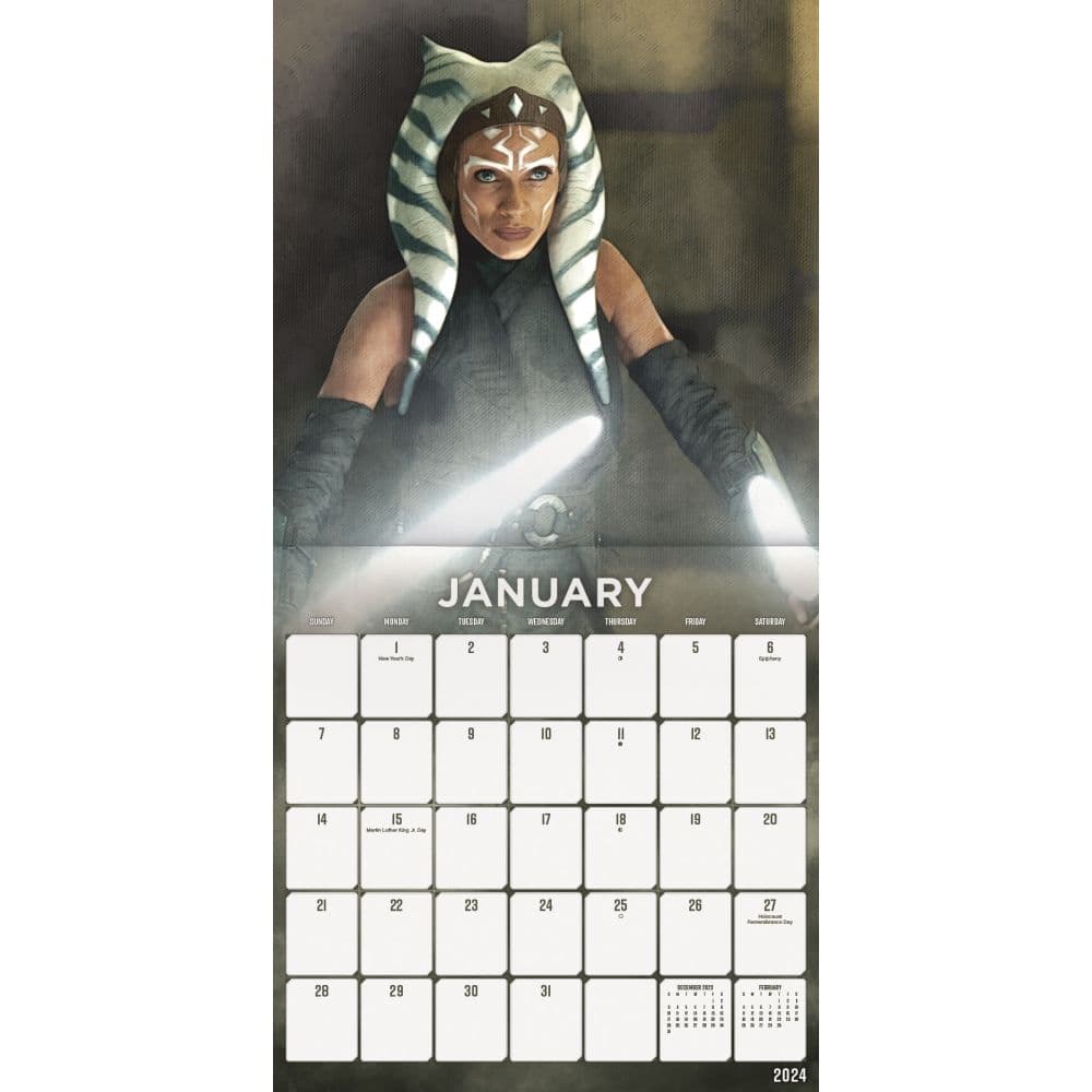 Star Wars Mandalorian Exclusive with Decal 2024 Wall Calendar - Calendars .com