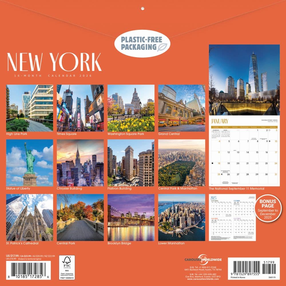 New York 2026 Wall Calendar First Alternate Image
