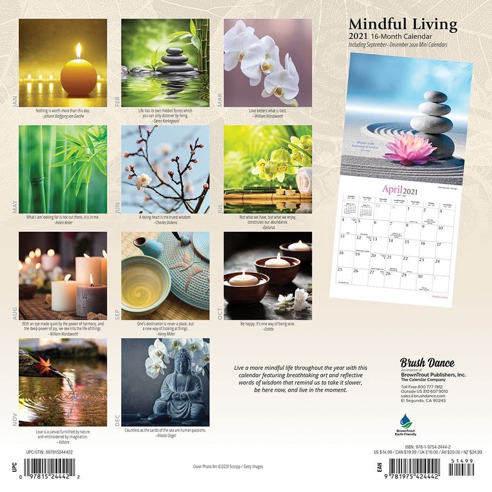 Mindful Living Wall Calendar - Calendars.com