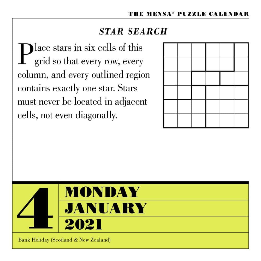 Mensa Brain Puzzlers Desk Calendar Calendars Com