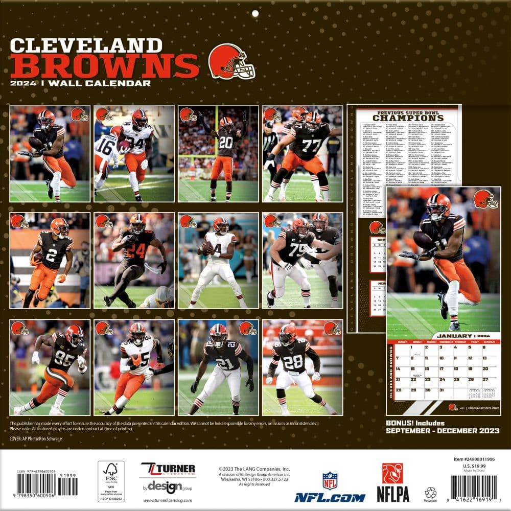 Cleveland Browns 2024 Wall Calendar
