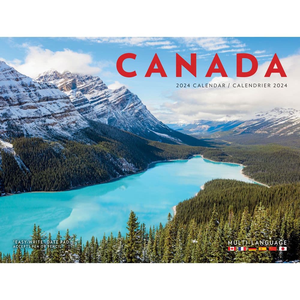 Canada Multi Language A4 2024 Wall Calendar