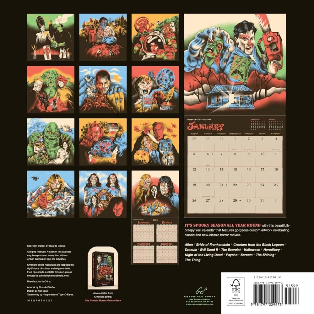 Classic Horror Movies 2025 Wall Calendar First Alternate Image width=&quot;1000&quot; height=&quot;1000&quot;