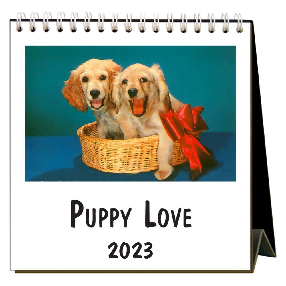Found Image Press Puppy Love 2023 Easel Calendar