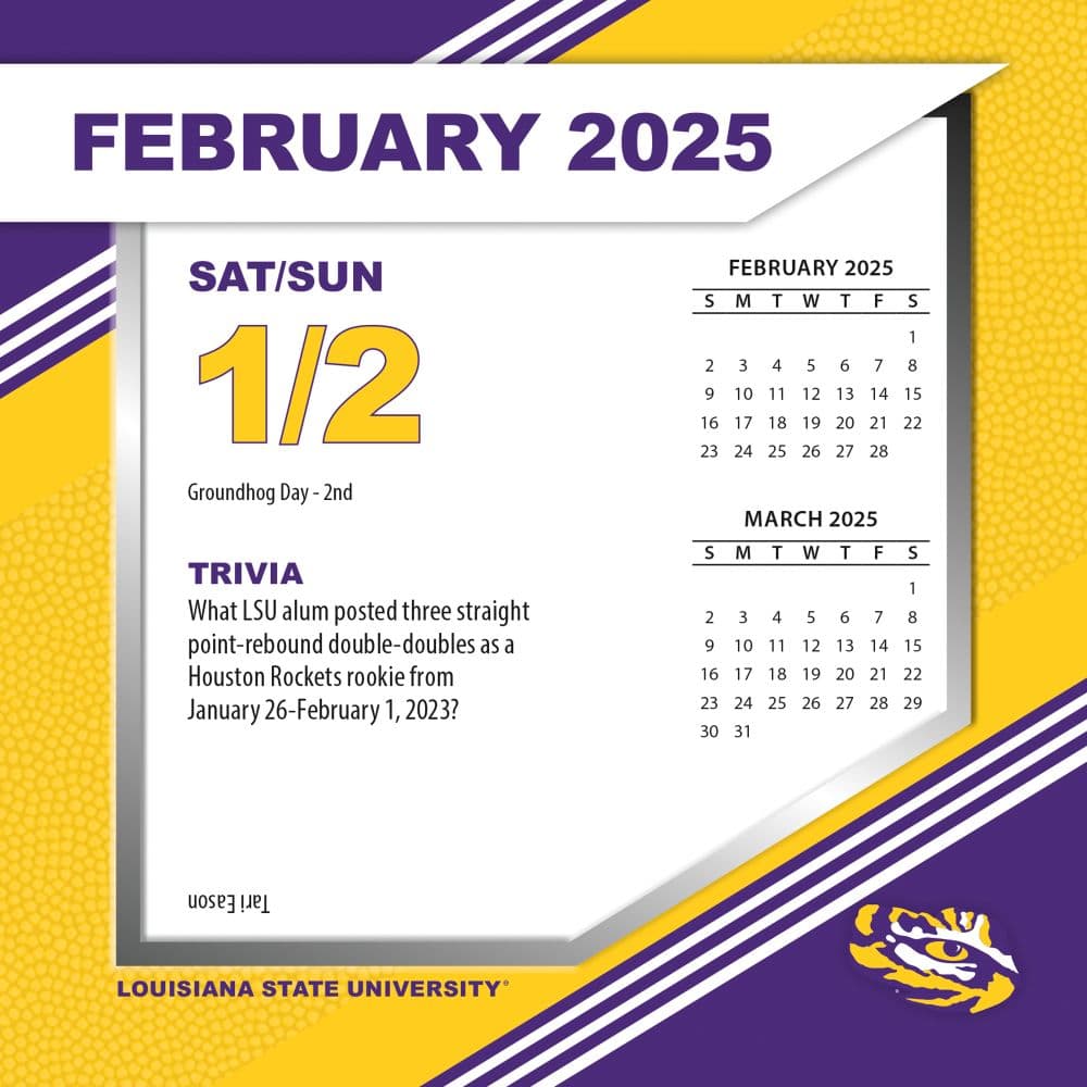 COL LSU Tigers 2025 Desk Calendar Second Alternate Image