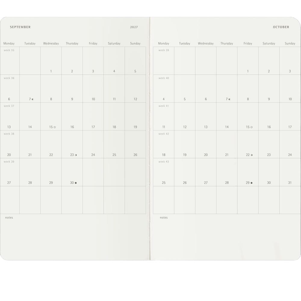 Moleskine Myrtle Green Large 2027 Soft Cover Weekly Planner Fourth Alternate Image