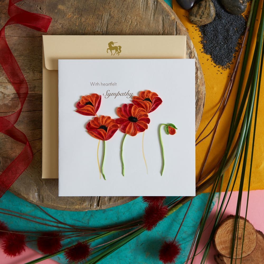Poppies Quilling Sympathy Card Sixth Alternate Image width=&quot;1000&quot; height=&quot;1000&quot;