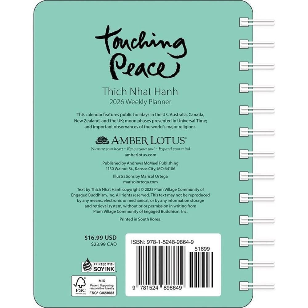 Thich Nhat Hanh 17 Month Weekly 2026 Planner First Alternate Image