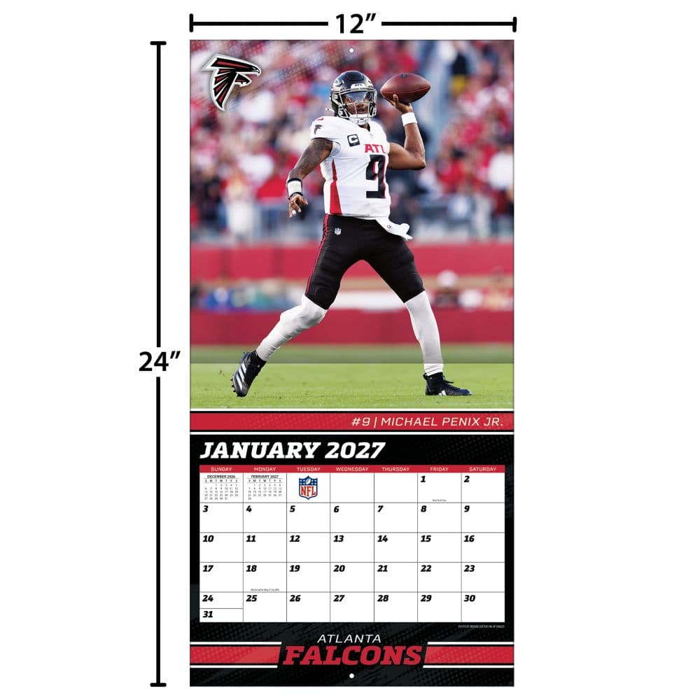 NFL Atlanta Falcons 2027 Wall Calendar Fourth Alternate Image