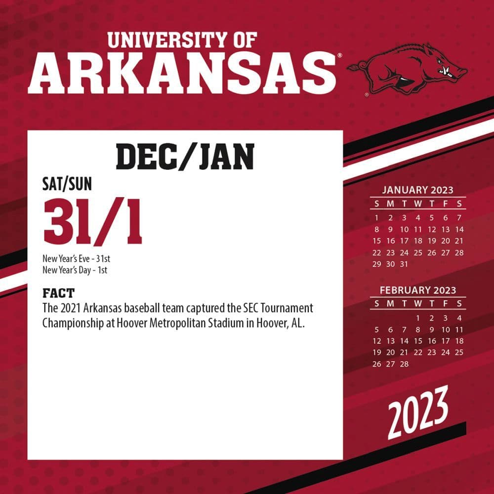 University Of Arkansas Calendar 2023 Arkansas Razorbacks 2023 Desk Calendar - Calendars.com