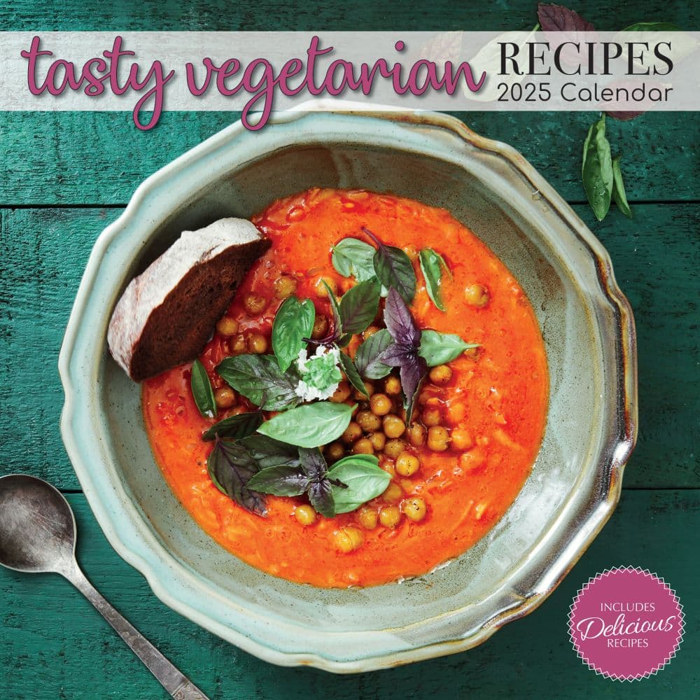 Tasty Vegetarian Recipes 2025 Wall Calendar