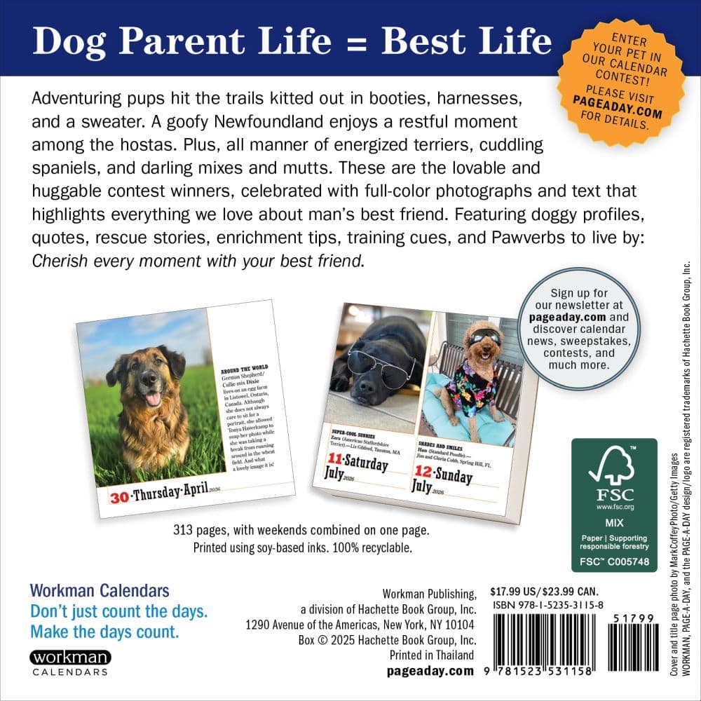 Dogs 365 2026 Desk Calendar First Alternate Image
