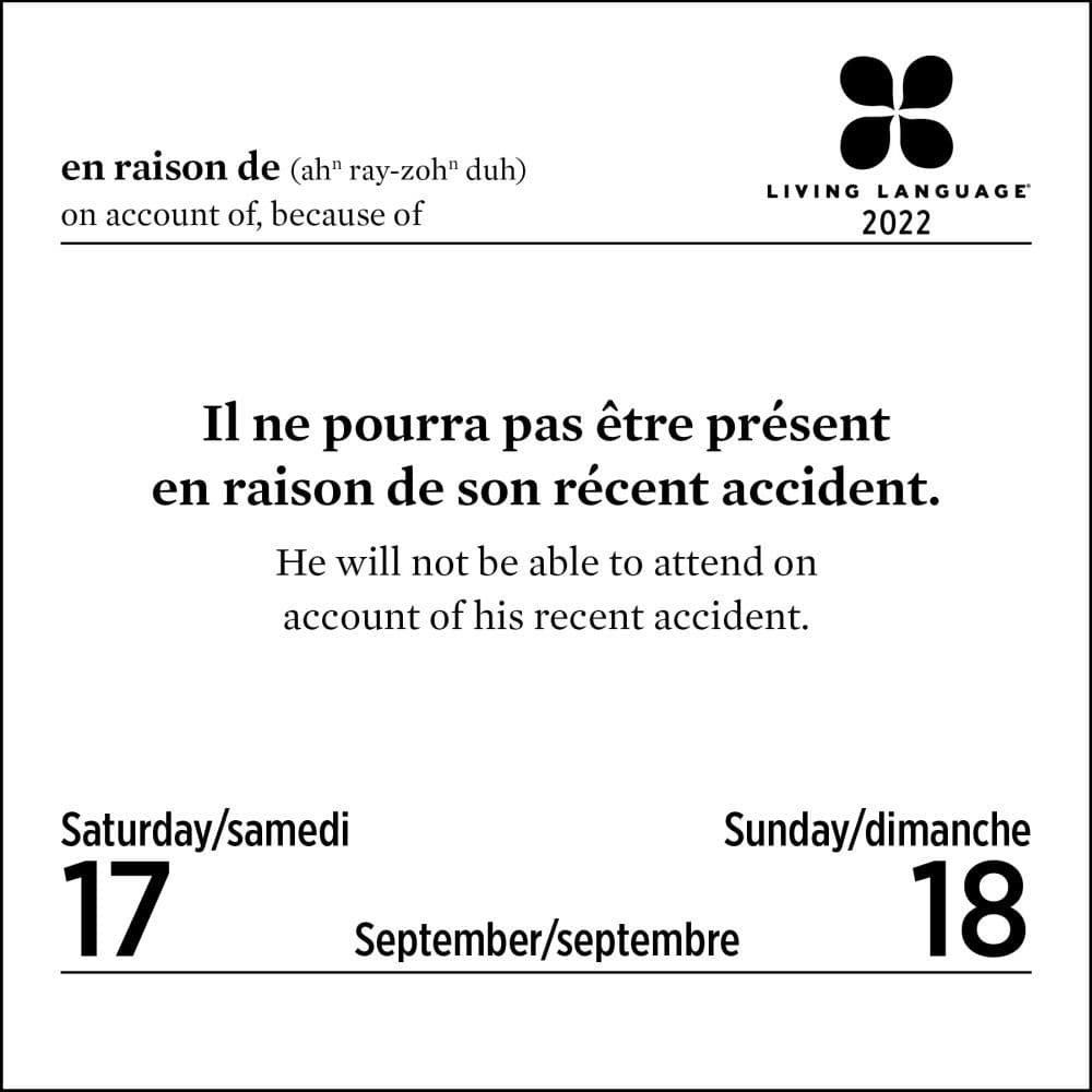 Living Language French 2022 Day-To-Day Calendar - Calendars.com