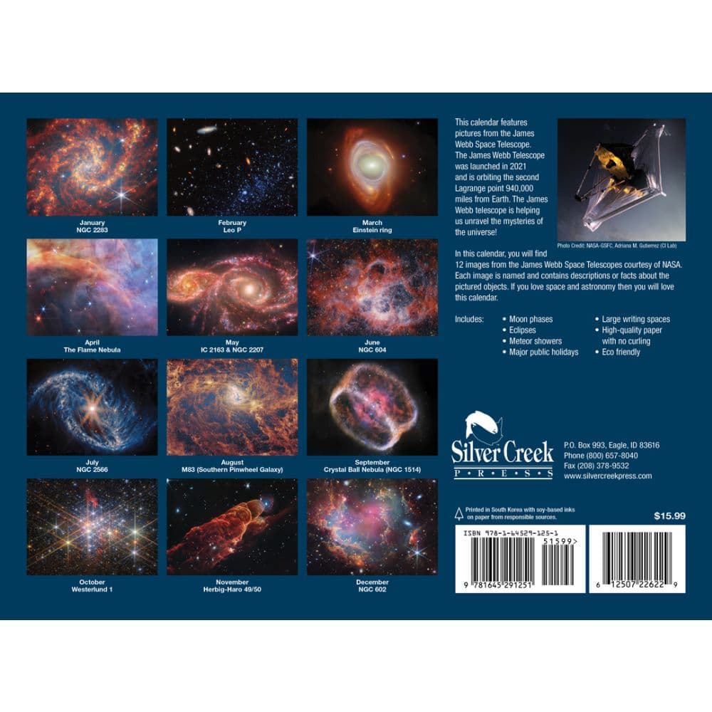 Hubble Webb Space Wall 2026 Wall Calendar First Alternate Image