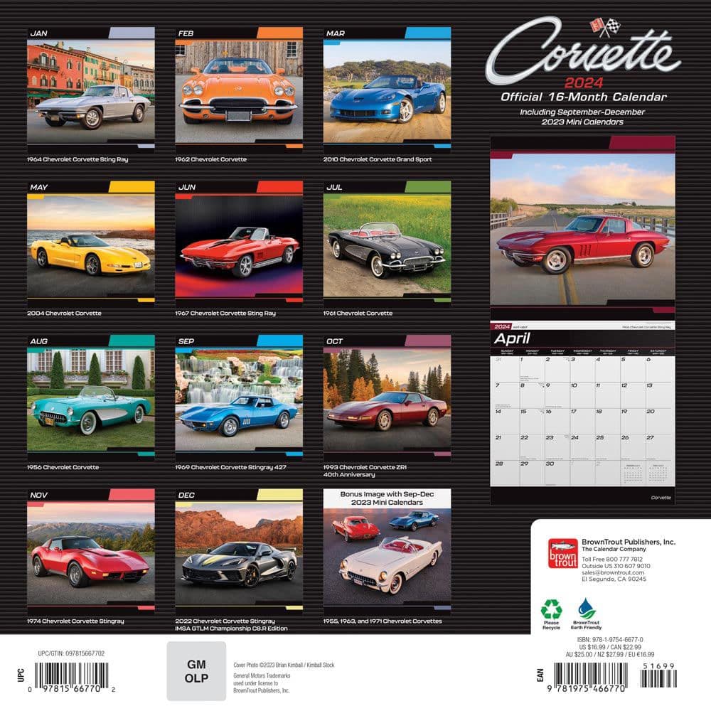 Corvette 2025 Wall Calendar