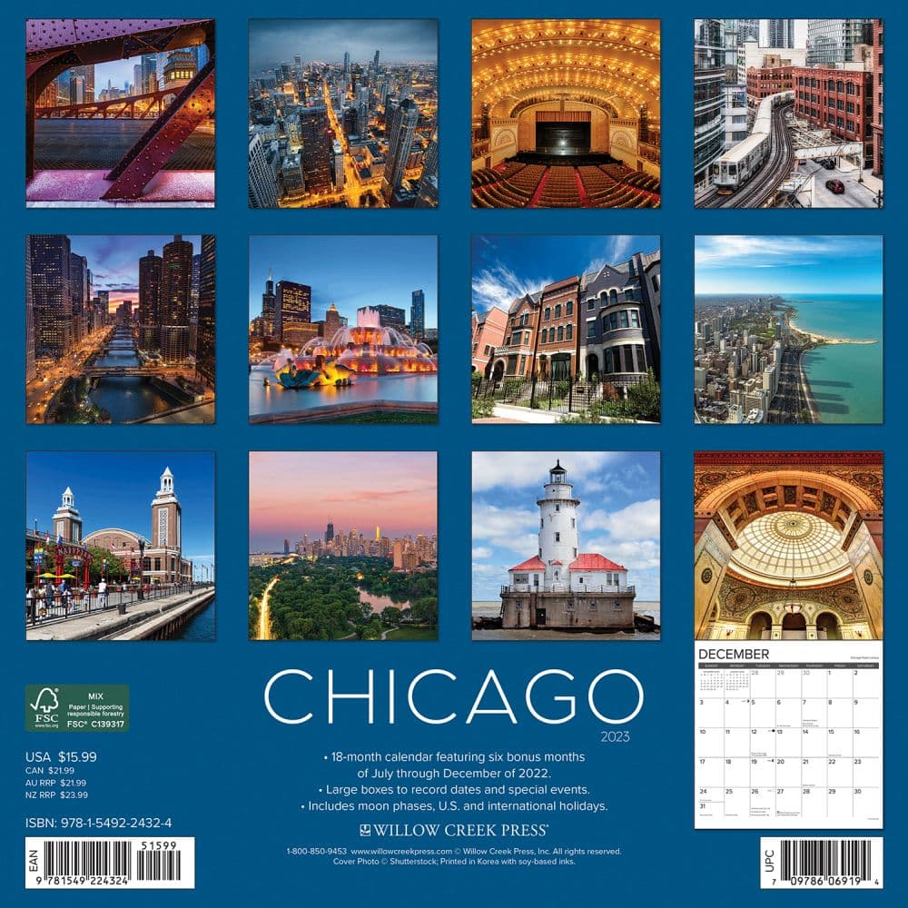 Chicago 2023 Square Wall Calendar - Calendars.com