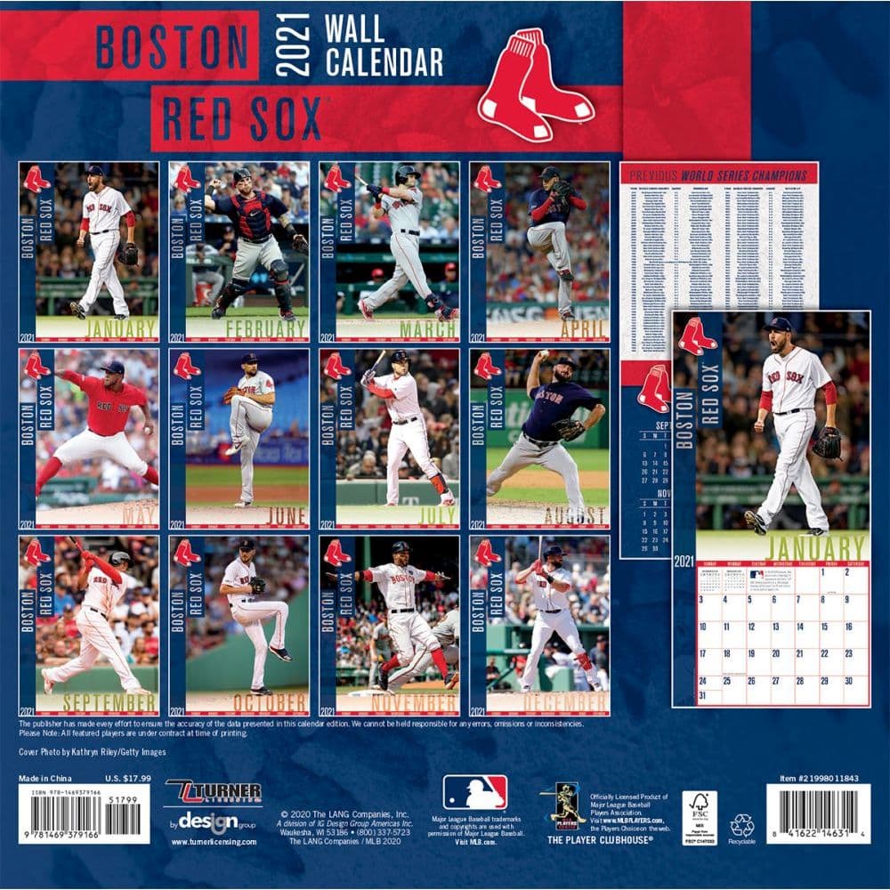 Boston Red Sox Wall Calendar