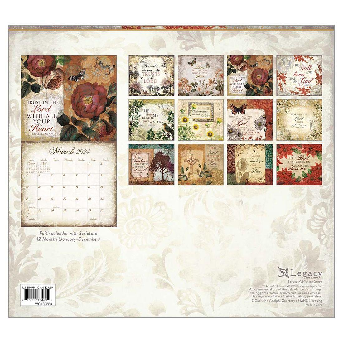 Walk By Faith Adolph 2025 Wall Calendar