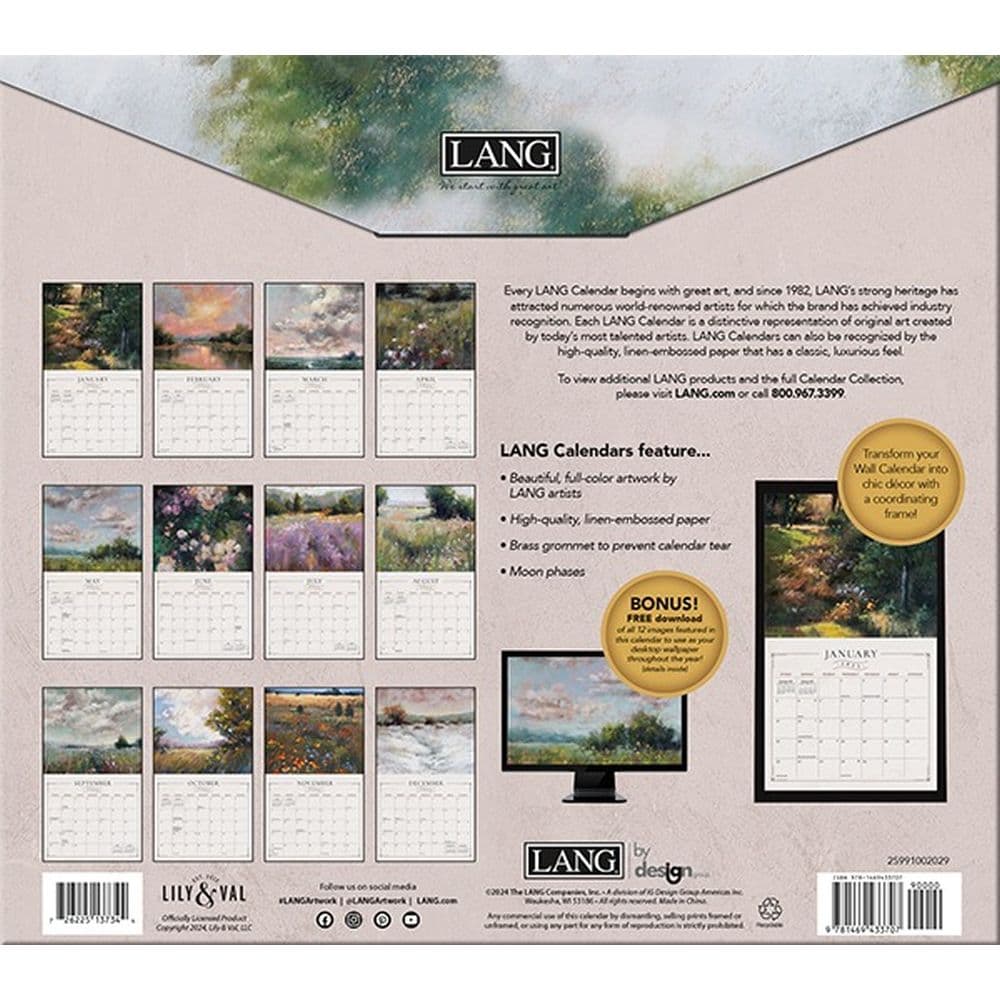 Soft Escapes by Valerie McKeehan 2025 Wall Calendar