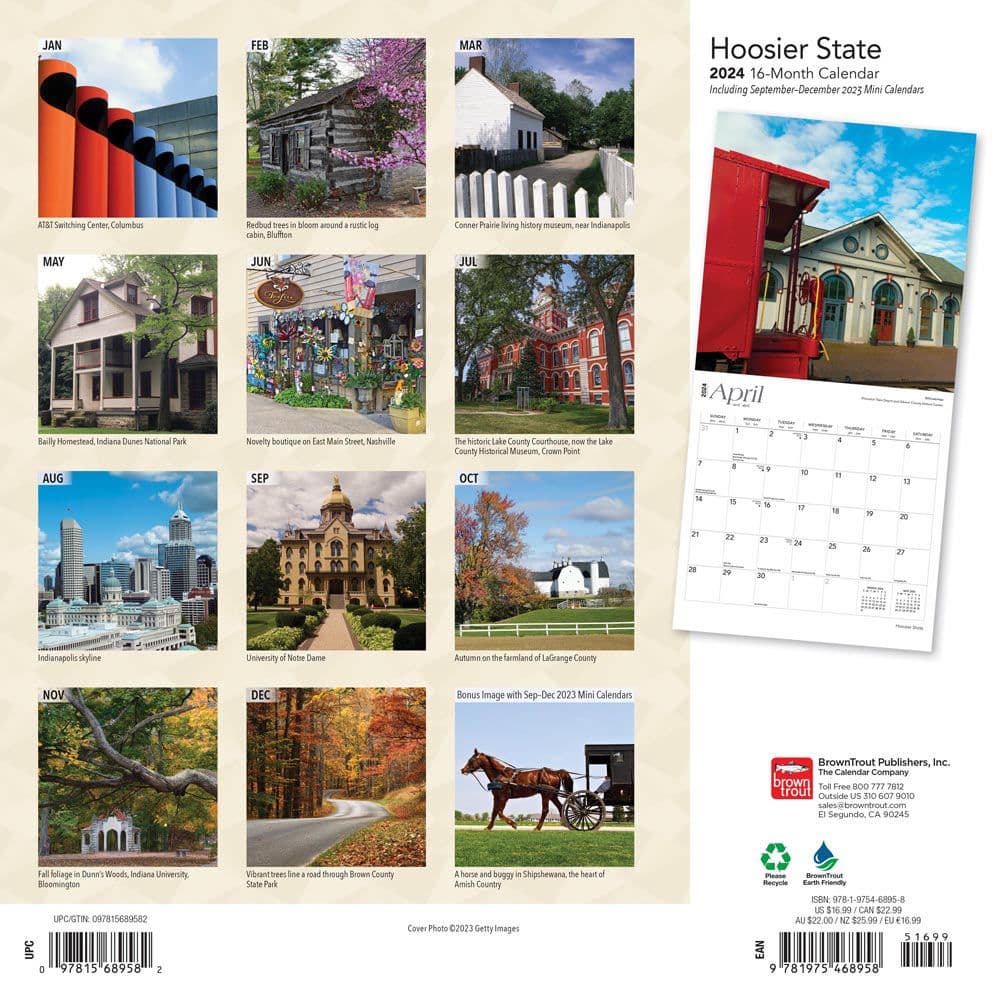 Indiana Places 2024 Wall Calendar First Alternate Image width=&quot;1000&quot; height=&quot;1000&quot;