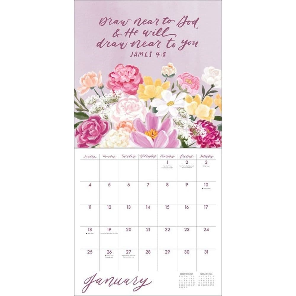 Scriptures and Florals 2026 Wall Calendar Second Alternate Image