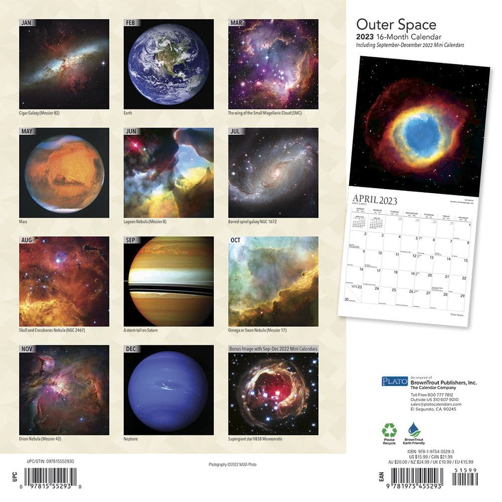 Outer Space 2023 Wall Calendar - Calendars.com