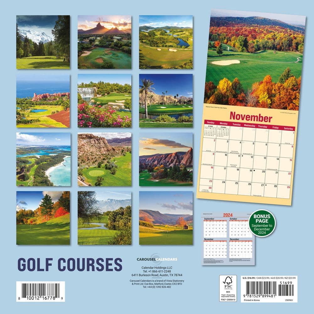 Golf Courses Photo 2025 Wall Calendar First Alternate Image width=&quot;1000&quot; height=&quot;1000&quot;