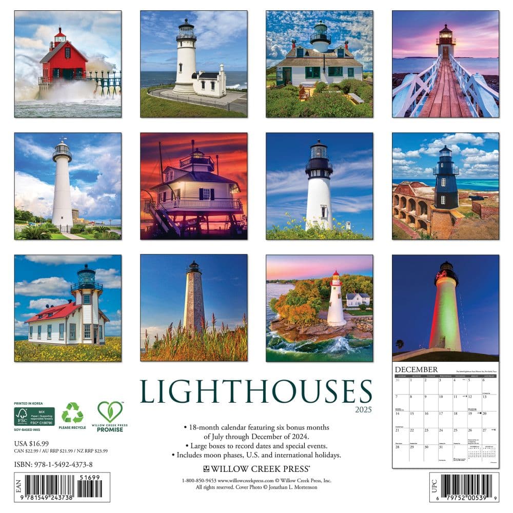 2025 Calendar Lighthouse Yearly