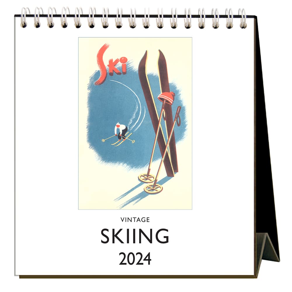 Skiing 2025 Easel Desk Calendar