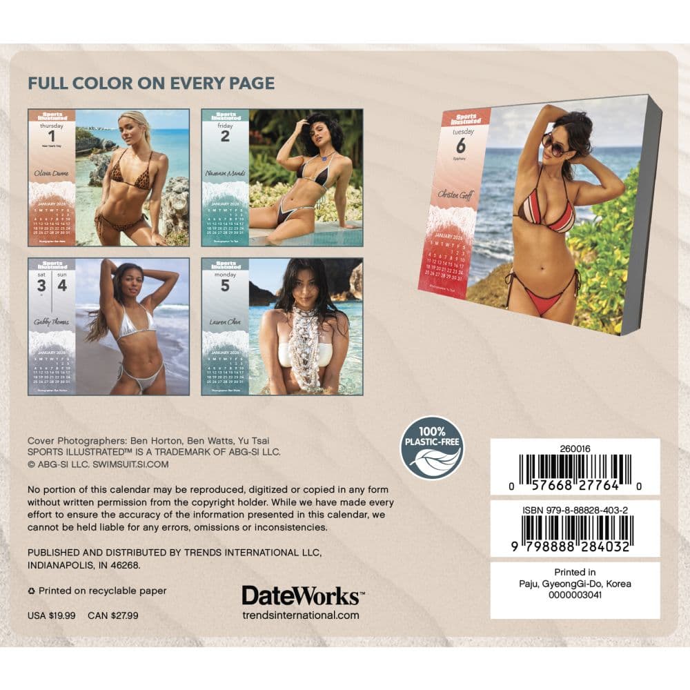 Sports Illustrated Swimsuit 2026 Desk Calendar Seventh Alternate Image