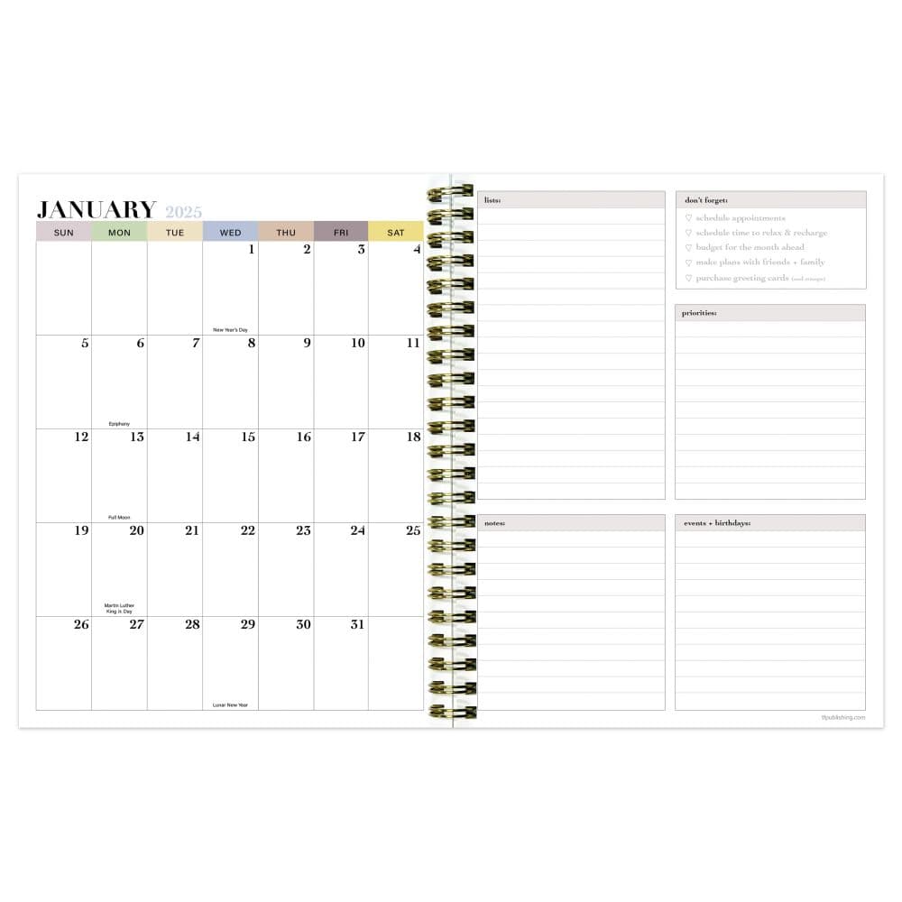 Italian Sky 2025 Weekly Planner monthly view